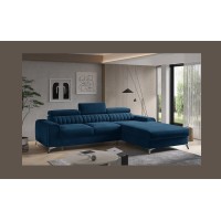 Canapé d’angle droit Bleu foncé convertible 3 places JAYSON pour salon contemporain 