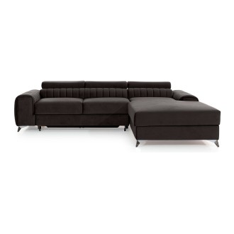 Canapé d’angle droit Gris foncé convertible 3 places JAYSON design contemporain 