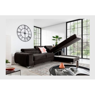 Canapé d’angle droit Gris foncé convertible 3 places JAYSON design contemporain 