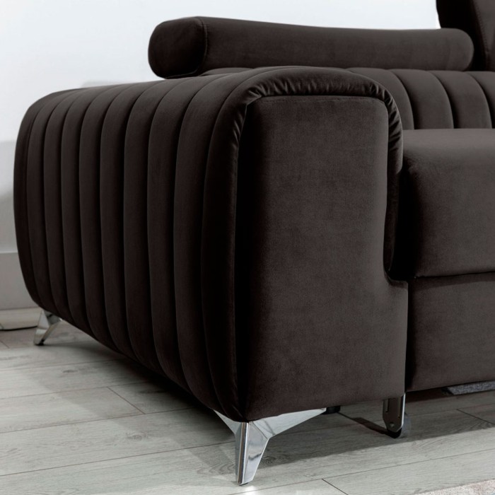 Canapé d’angle droit Gris foncé convertible 3 places JAYSON design contemporain 