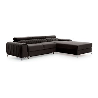 Canapé d’angle droit Gris foncé convertible 3 places JAYSON design contemporain 