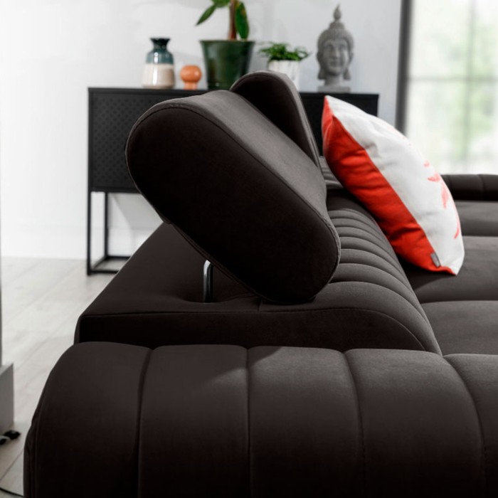 Canapé d’angle droit Gris foncé convertible 3 places JAYSON design contemporain 