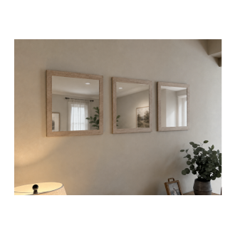 Set von 3 Spiegeln MALMO Farbe Sonoma 60x60x3