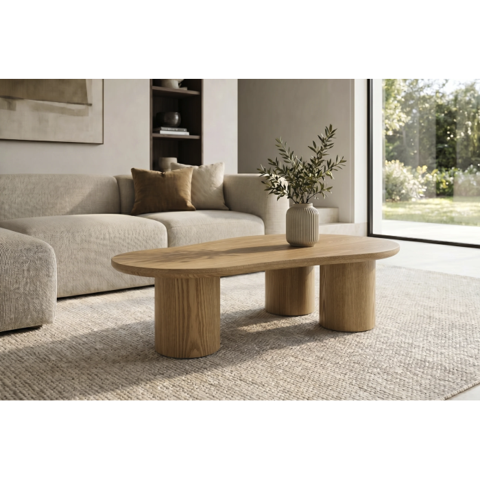 Table basse PTERAX effet bois mise en situation
