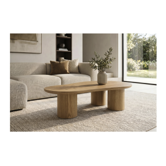 Table basse PTERAX effet bois mise en situation