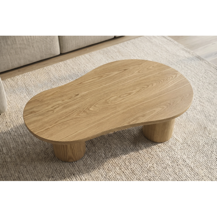 Table basse PTERAX effet bois vue de haut