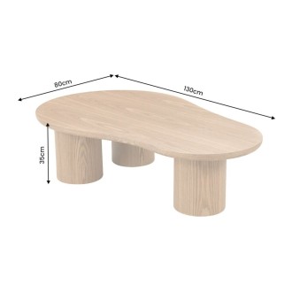 Table basse PTERAX effet bois dimensions