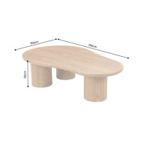 Table basse PTERAX effet bois dimensions
