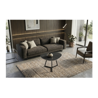 Table basse PETRANO gris anthracite vue éloignée et de haut