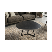 Table basse PETRANO 90cm grise anthracite vue de haut