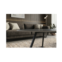 Zoom sur la tranche du plateau de la table basse PETRANO 90cm grise anthracite