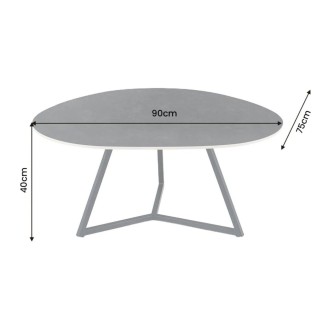 Table basse PETRANO 90cm grise anthracite dimensions
