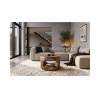 Table basse NERA 60cm en bois de sheesham vue dans un décor 3D