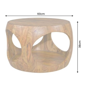 Table basse NERA 60cm en bois de sheesham dimensions