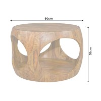 Table basse NERA 60cm en bois de sheesham dimensions