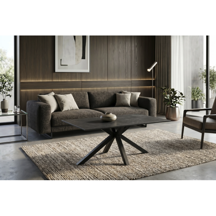Table basse SOLARA 100cm grise anthracite mise en situation