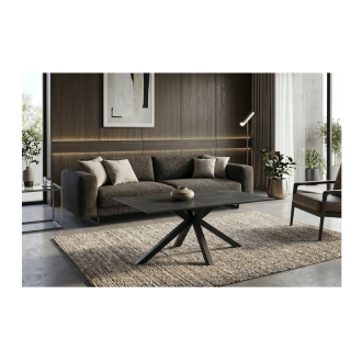 Table basse SOLARA 100cm grise anthracite mise en situation