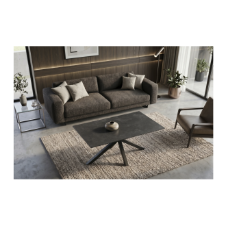 Table basse SOLARA 100cm grise anthracite vue de haut