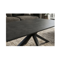 Zoom sur la texture du plateau de la table basse SOLARA 100cm grise anthracite
