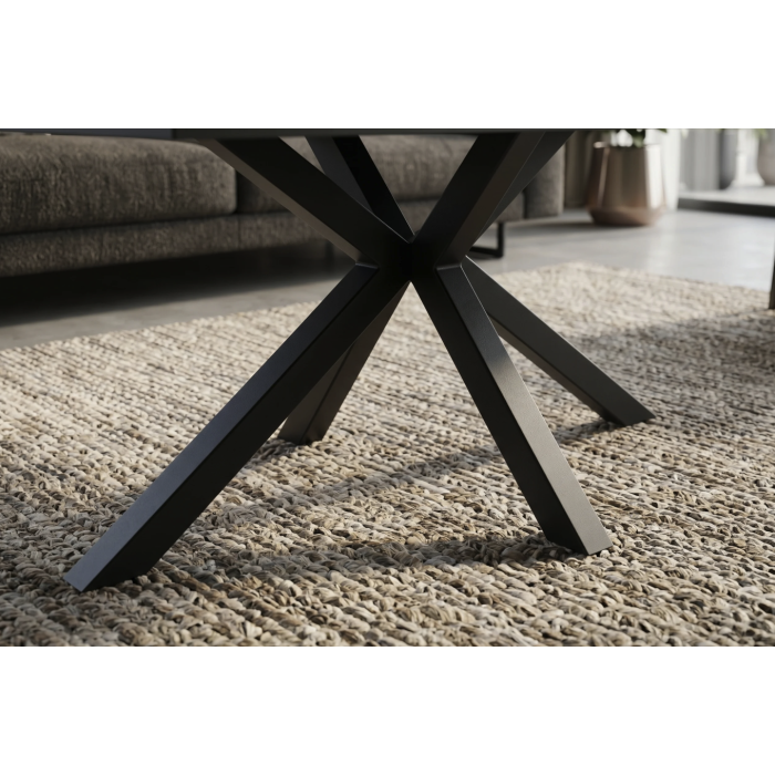 Zoom sur les pieds de la table basse SOLARA 100cm grise anthracite