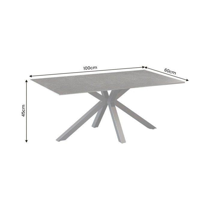 Table basse SOLARA 100cm grise anthracite dimensions