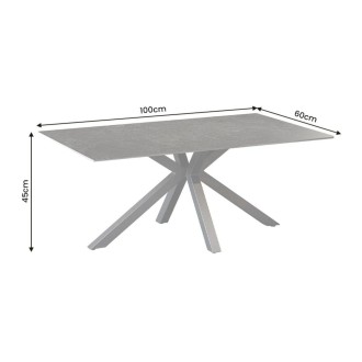 Table basse SOLARA 100cm grise anthracite dimensions