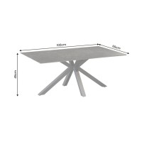 Table basse SOLARA 100cm grise anthracite dimensions