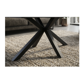 Zoom sur les pieds de la table basse SOLARA 100cm effet marbre blanc