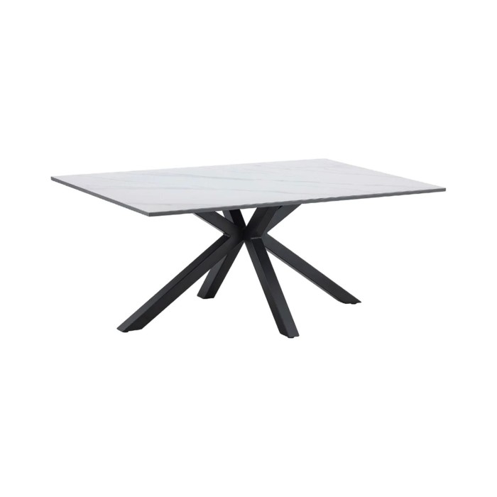 Table basse SOLARA 100cm effet marbre blanc