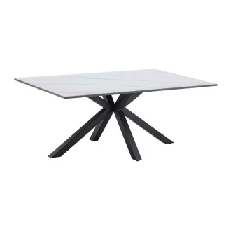 Table basse SOLARA 100cm effet marbre blanc