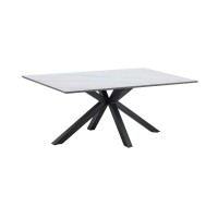 Table basse SOLARA 100cm effet marbre blanc