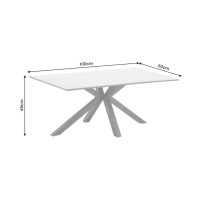 Table basse SOLARA 100cm effet marbre blanc dimensions