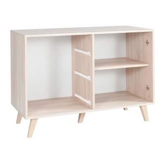 Buffet ENFILADE Sideboard kleines Modell MALMO helles Eichenholz und Betongrau
