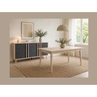 Buffet bas MALMO 165cm gris vu avec la table de la collection