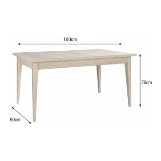 Table MALMO 160cm dimensions