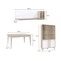 copy of Volledige eetkamer ISIS: Buffetkast, Dressoir, Vitrinekast en Uitschuifbare Tafel.