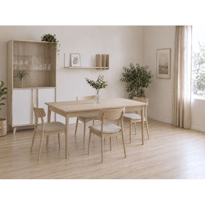Ensemble MALMO : table extensible et vitrine mise en situation