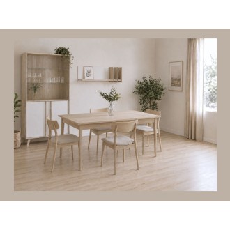 Ensemble MALMO : table extensible et vitrine mise en situation