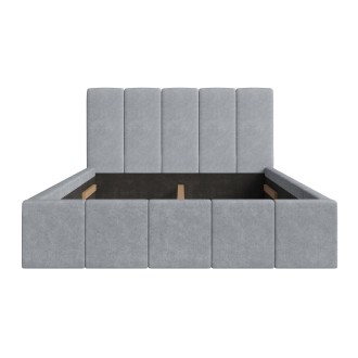 Volwassen bed RAVELLO 180x200 cm in grijze stof met gestoffeerd hoofdeinde
