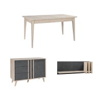 copy of Sala de comedor completa ISIS: Aparador, Bufé, Vitrina y Mesa Extensible.