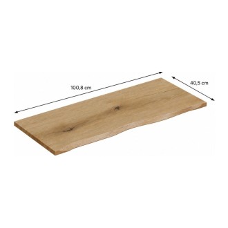 Piano per lavabo NATOURA 100,8 cm in MDF effetto rovere chiaro con bordo naturale – Ripiano per lavabo da appoggio