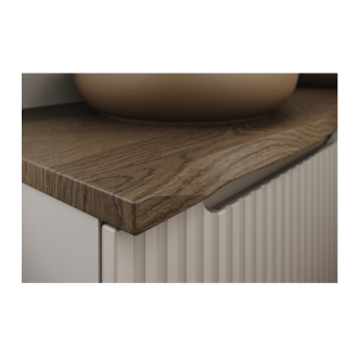 Plan para lavabo NATOURA 120,8 cm en MDF aspecto roble oscuro con borde natural