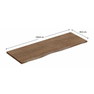 Plan para lavabo NATOURA 120,8 cm en MDF aspecto roble oscuro con borde natural
