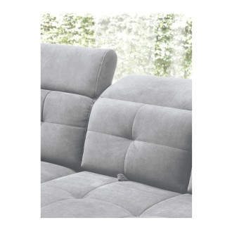Canapé d'angle Gris 5 places angle gauche couchage 128x225cm INFERNO 