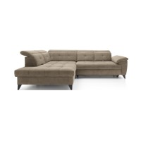 Canapé d'angle Beige 5 places angle gauche mousse HR INFERNO 
