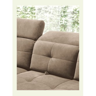 Canapé d'angle Beige 5 places angle gauche mousse HR INFERNO 