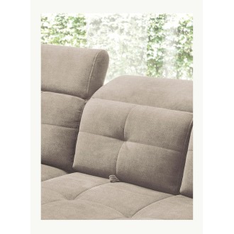 Canapé d'angle Beige 5 places angle gauche ressorts ondulés INFERNO 