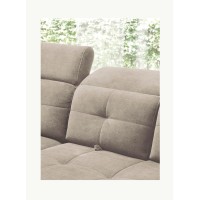 Canapé d'angle Beige 5 places angle gauche ressorts ondulés INFERNO 