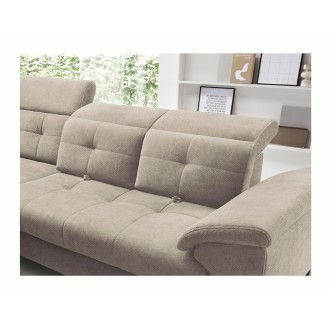 Canapé d'angle Beige 5 places angle gauche ressorts ondulés INFERNO 
