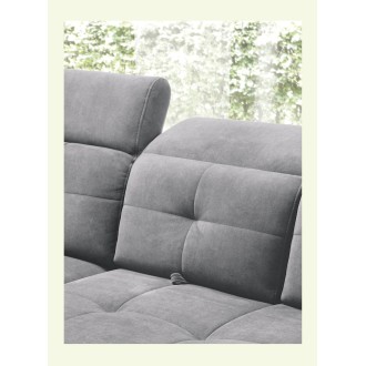Canapé d'angle Gris 5 places angle gauche assise haute 48cm INFERNO 